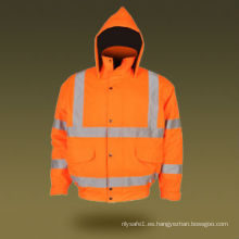 2015 ropa de invierno de seguridad al por mayor hi vis bombardero chaqueta de seguridad